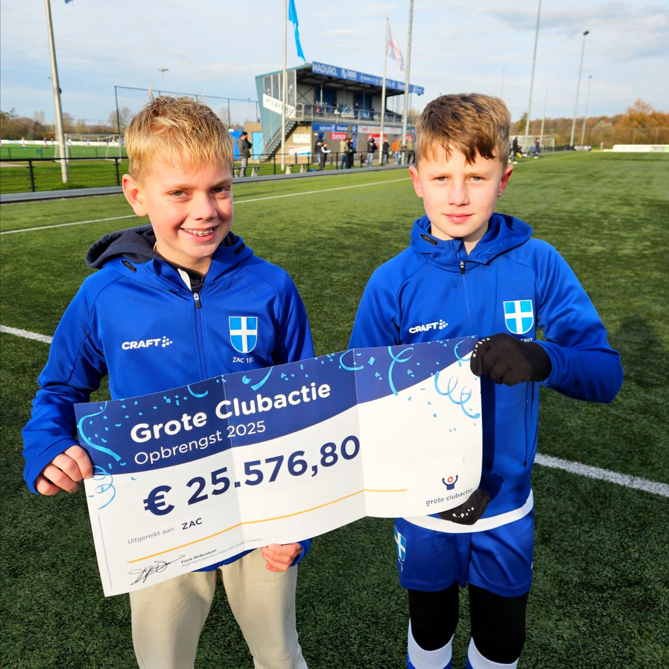 ZAC, Daan en Jorne in Nederlandse top bij Grote Clubactie