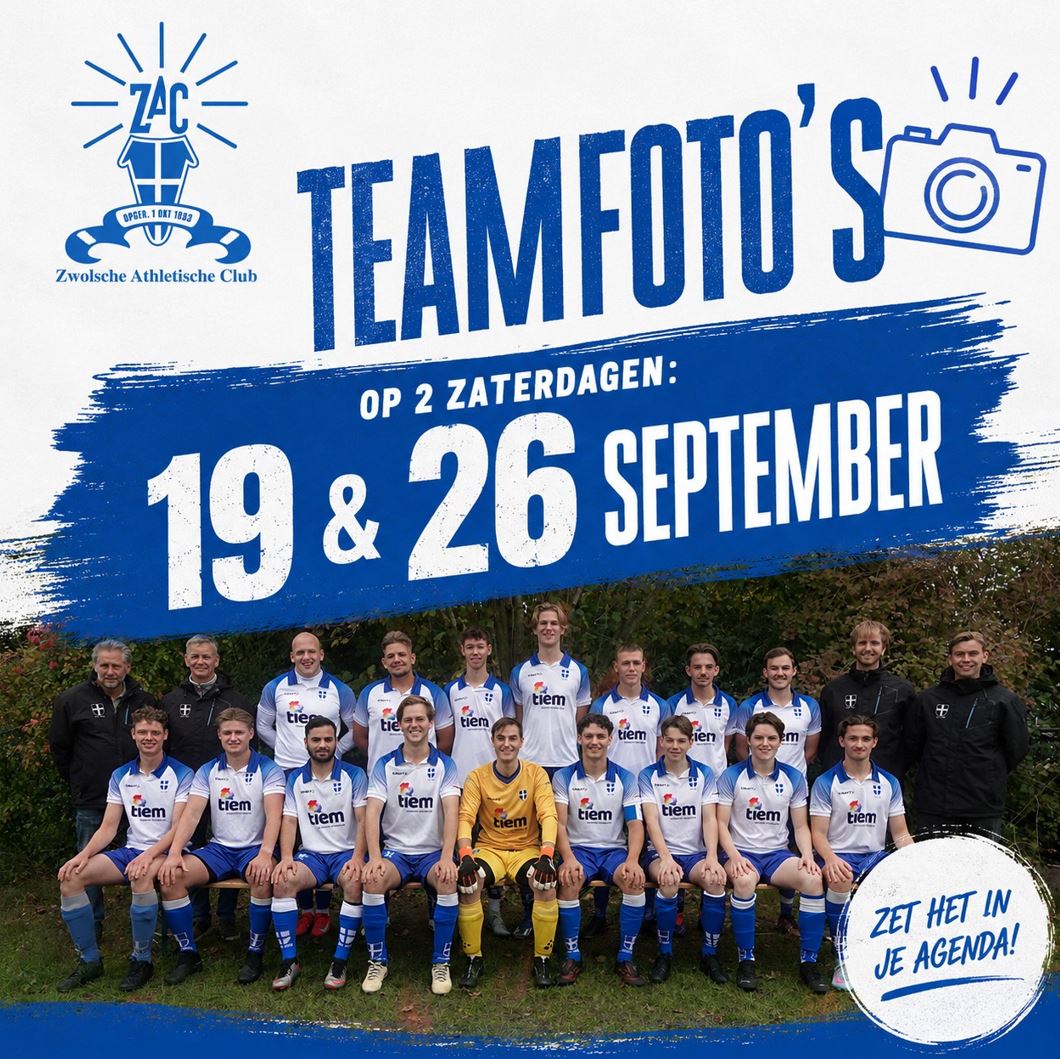 Teamfoto’s op 19 en 26 september