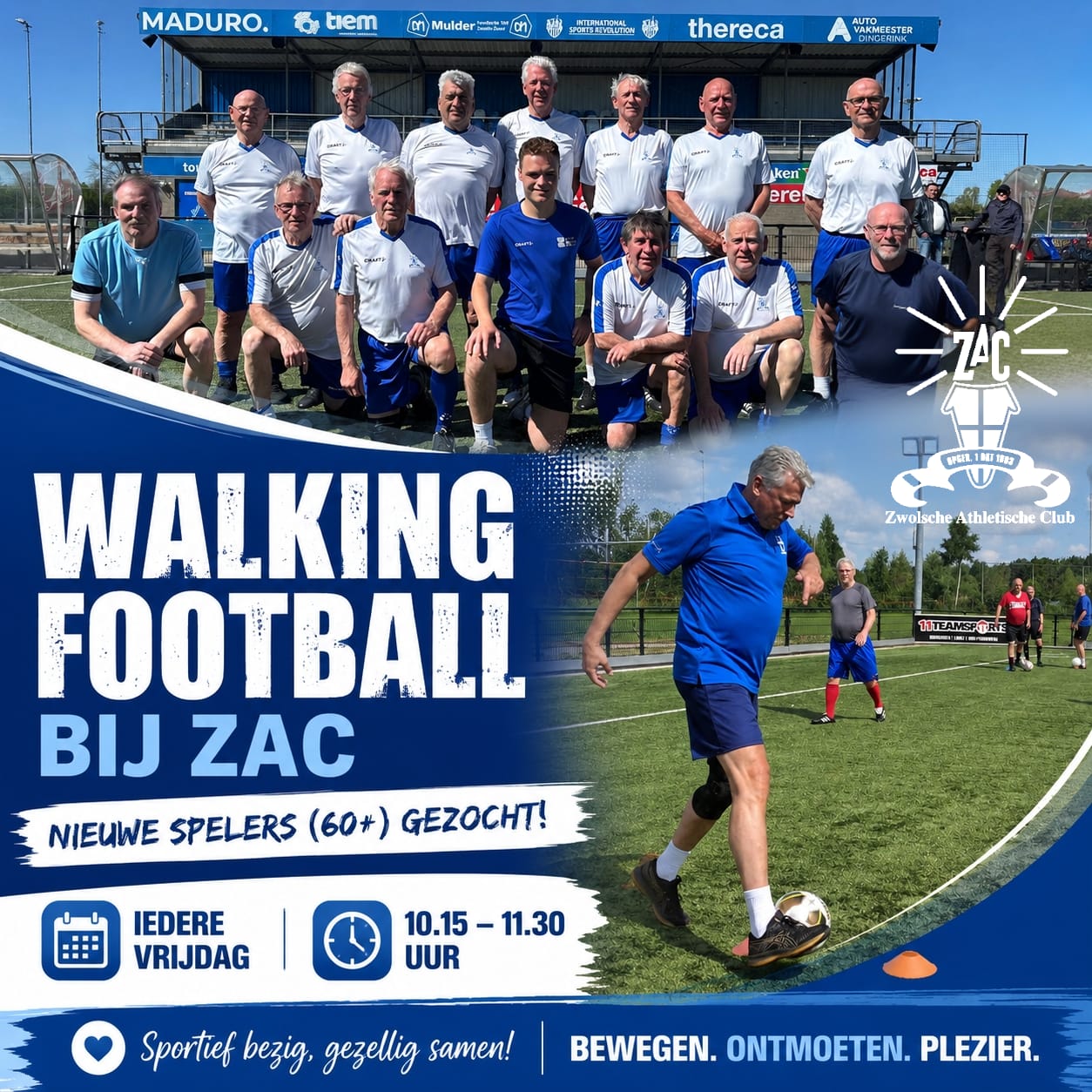 Walking Football groep zoekt nieuwe spelers